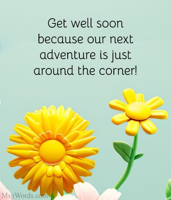 Get well soon, because our next adventure is just around the corner!