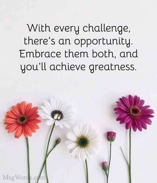 With every challenge, there’s an opportunity. Embrace them both, and you’ll achieve greatness.