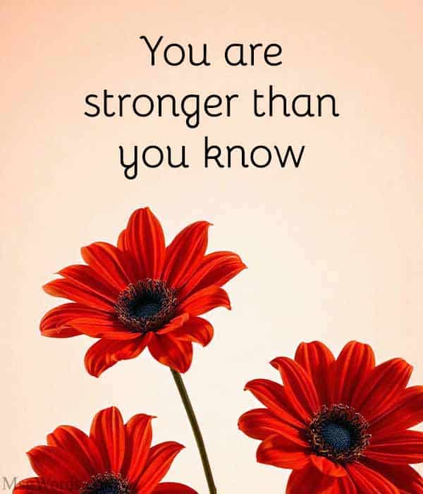 You are stronger than you know.