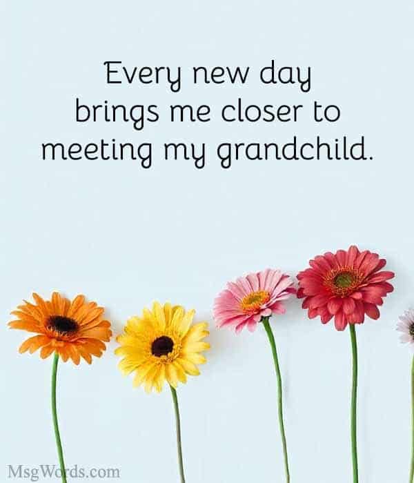 Every new day brings me closer to meeting my grandchild.