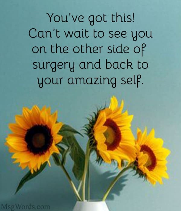 You’ve got this! Can’t wait to see you on the other side of surgery and back to your amazing self.