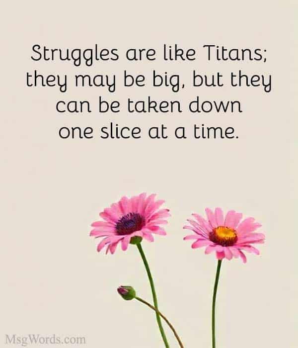 Struggles are like Titans; they may be big, but they can be taken down one slice at a time.