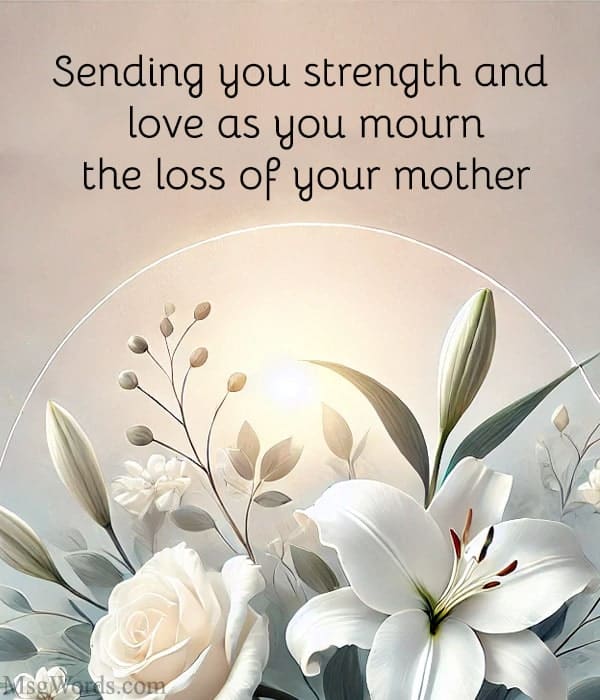 Sending you strength and love as you mourn the loss of your mother.