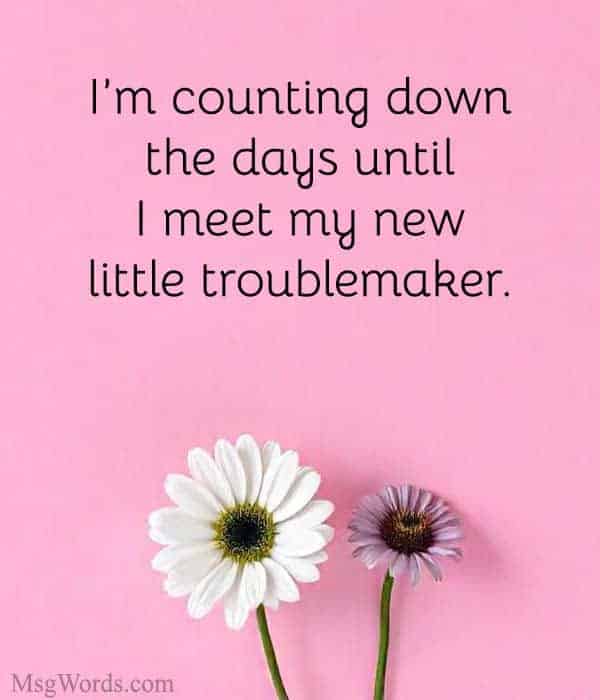I’m counting down the days until I meet my new little troublemaker.