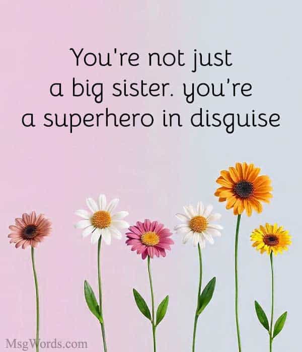 You're not just a big sister; you’re a superhero in disguise.