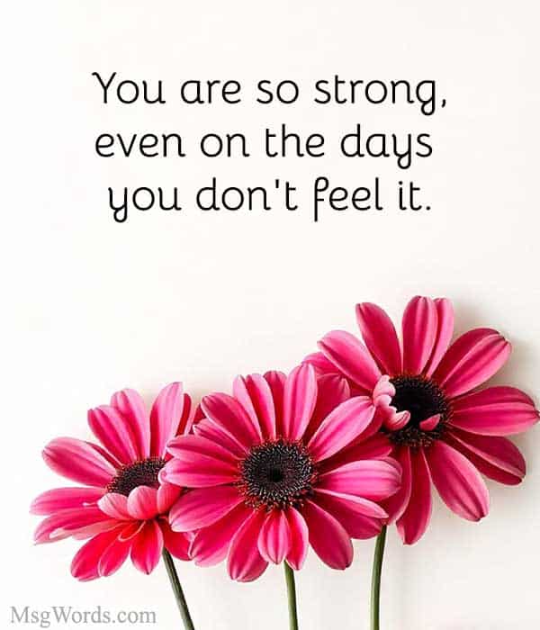 You are so strong, even on the days you don’t feel it.