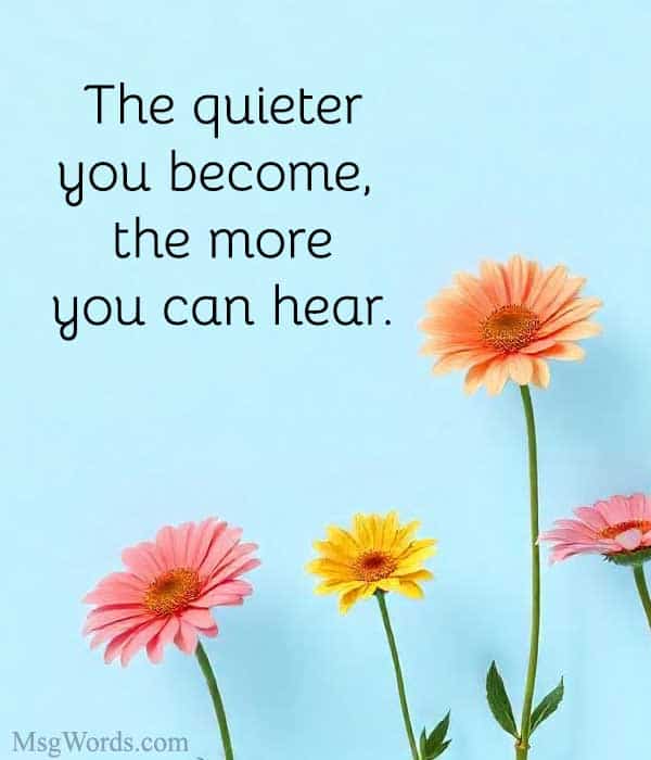 The quieter you become, the more you can hear.” – Ram Dass