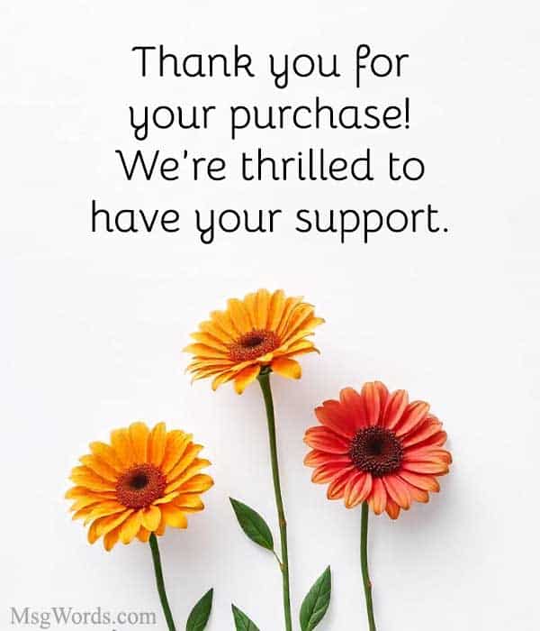 Thank you for your purchase! We’re thrilled to have your support.