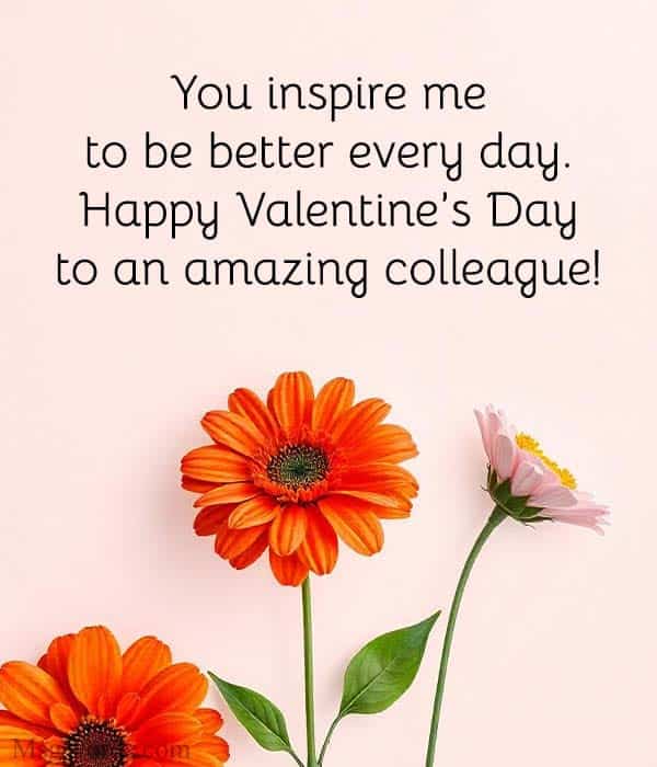 You inspire me to be better every day. Happy Valentine’s Day to an amazing colleague!