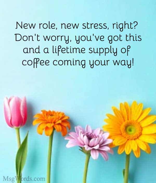 New role, new stress, right? Don't worry, you've got this – and a lifetime supply of coffee coming your way!