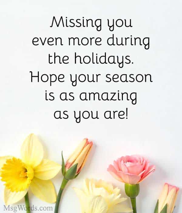 Missing you even more during the holidays. Hope your season is as amazing as you are!