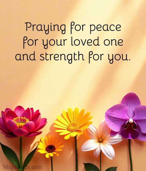 Praying for peace for your loved one and strength for you.