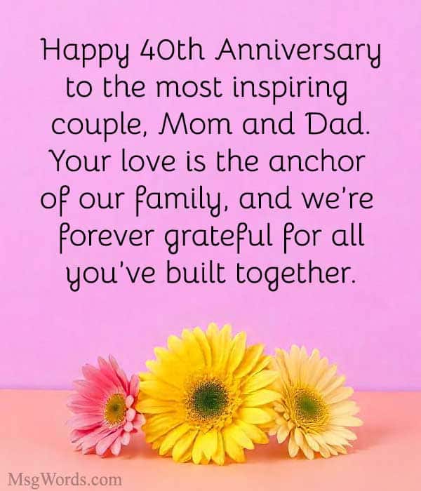 Happy 40th Anniversary to the most inspiring couple; Mom and Dad. Your love is the anchor of our family, and we’re forever grateful for all you’ve built together.