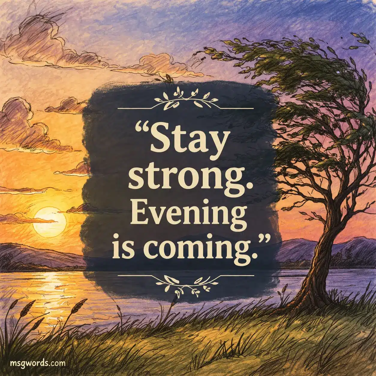 Stay strong. Evening is coming.