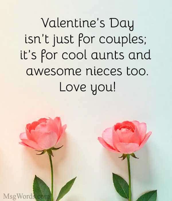Valentine’s Day isn’t just for couples; it’s for cool aunts and awesome nieces too. Love you!