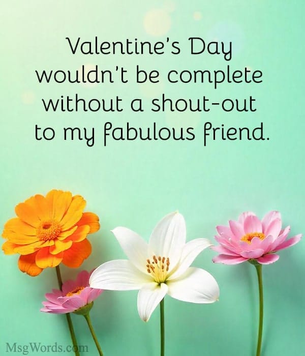 Valentine’s Day wouldn’t be complete without a shout-out to my fabulous friend.