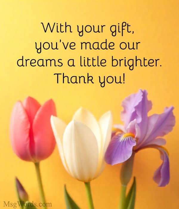With your gift, you’ve made our dreams a little brighter. Thank you!