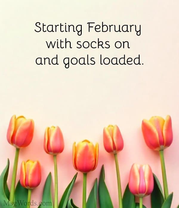 Starting February with socks on and goals loaded.