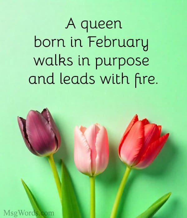 A queen born in February walks in purpose and leads with fire.