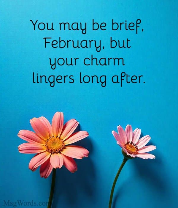 You may be brief, February, but your charm lingers long after.