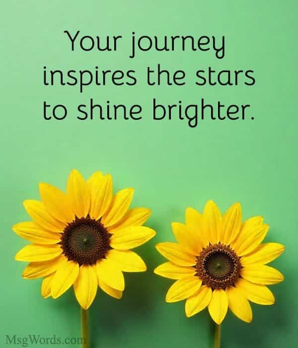 Your journey inspires the stars to shine brighter.