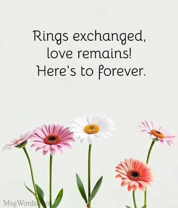 Rings exchanged, love remains! Here’s to forever.