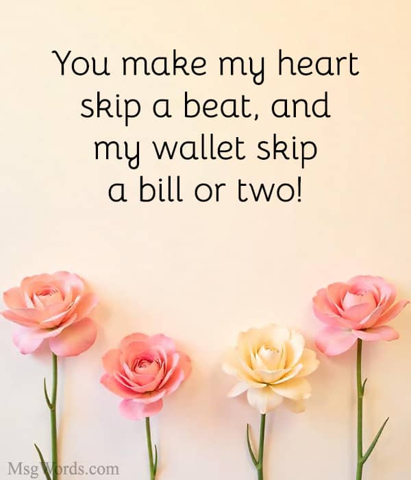 You make my heart skip a beat; and my wallet skip a bill or two!