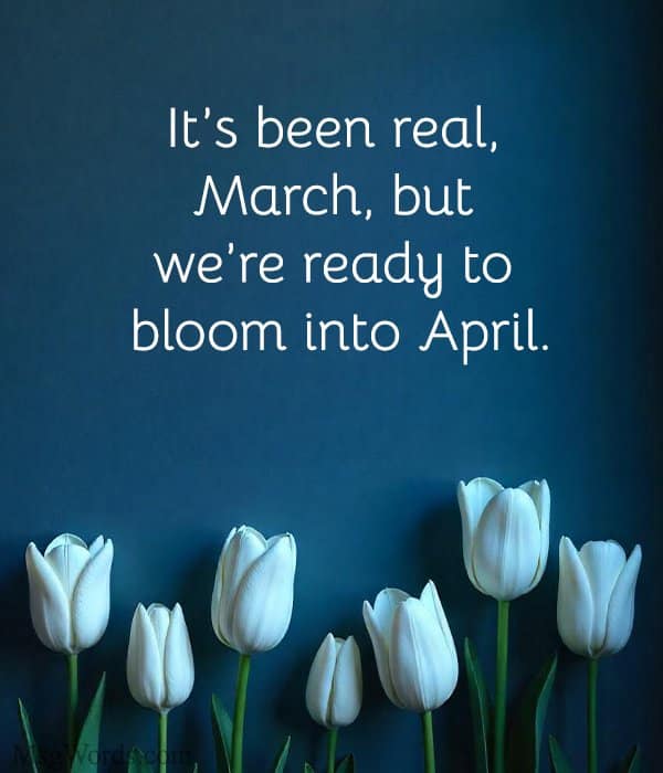 It’s been real, March, but we’re ready to bloom into April.