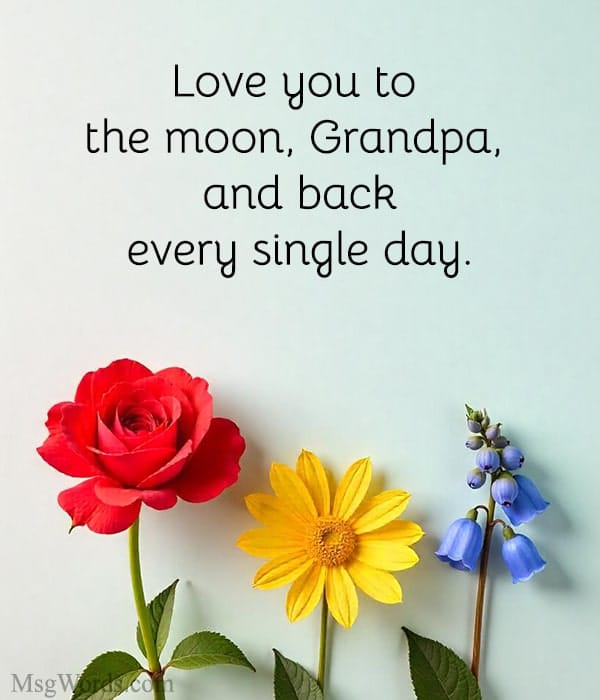 Love you to the moon, Grandpa, and back every single day.