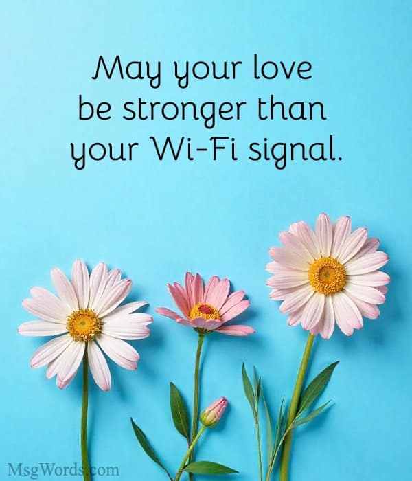 May your love be stronger than your Wi-Fi signal.