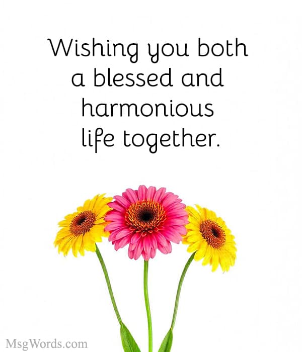 Wishing you both a blessed and harmonious life together.
