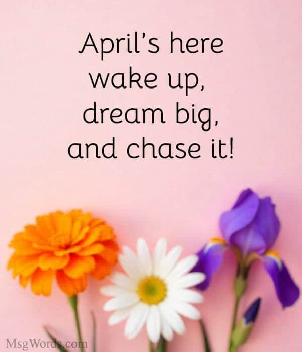 April’s here; wake up, dream big, and chase it!