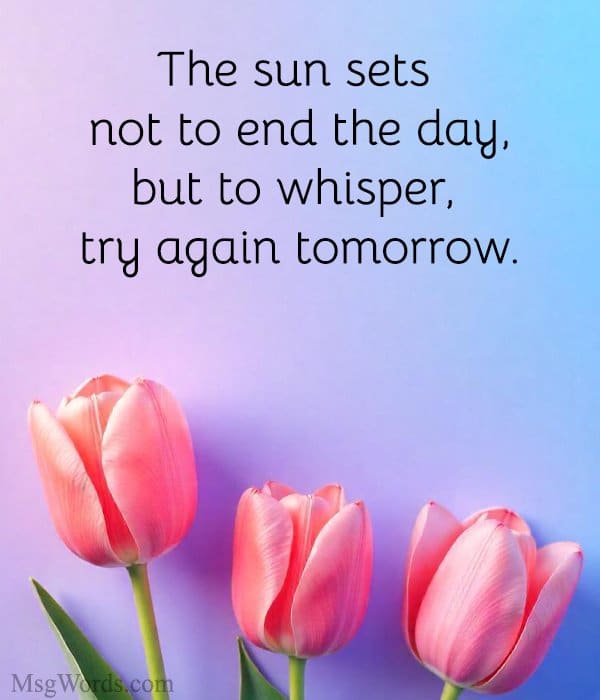 The sun sets not to end the day, but to whisper, “try again tomorrow.