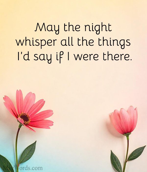 May the night whisper all the things I’d say if I were there.