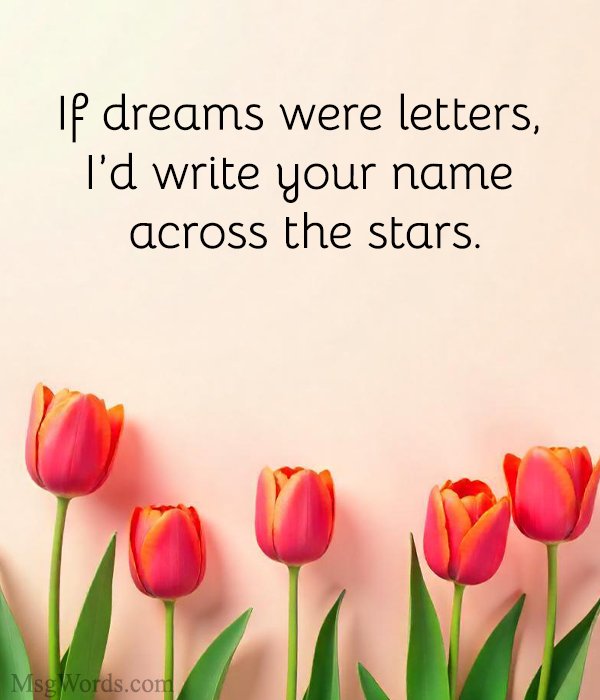 If dreams were letters, I’d write your name across the stars.