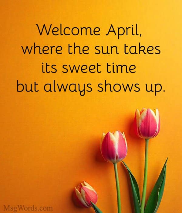 Welcome April, where the sun takes its sweet time but always shows up.