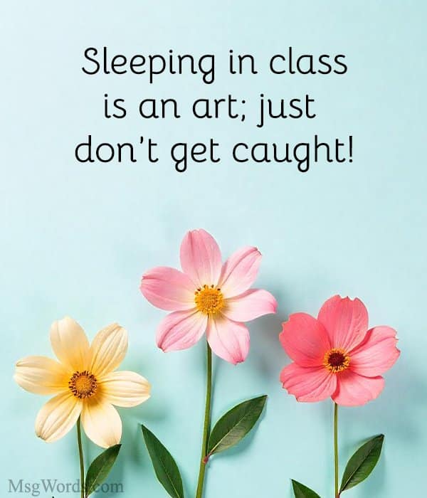 Sleeping in class is an art; just don’t get caught!