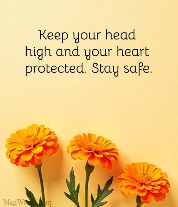Keep your head high and your heart protected. Stay safe.
