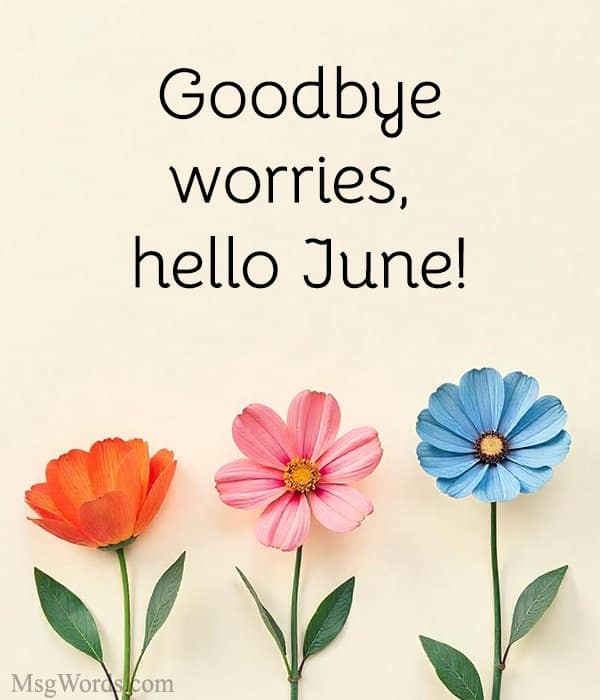 Goodbye worries, hello June!