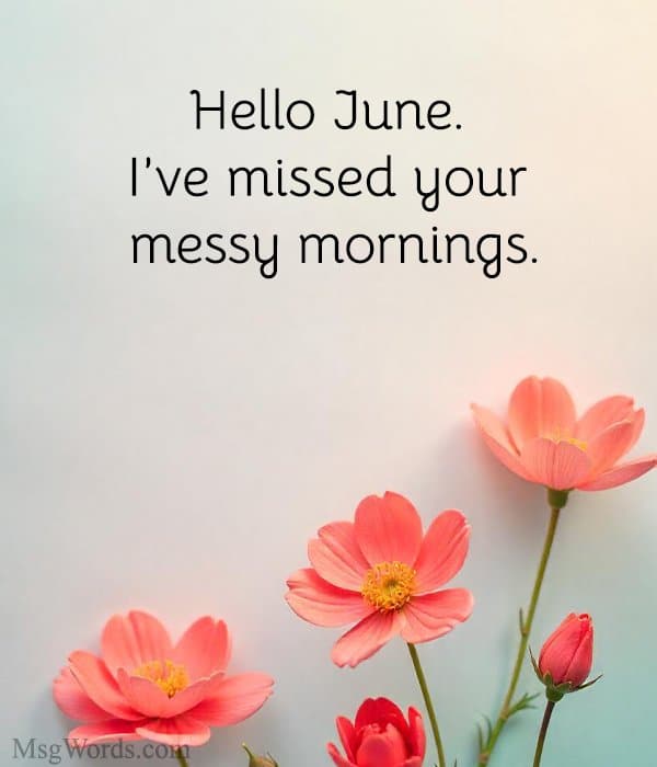 Hello June. I’ve missed your messy mornings.