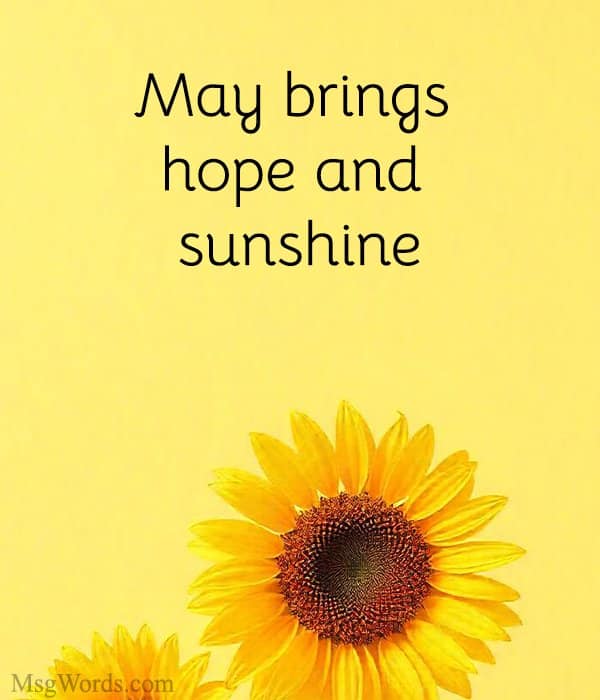 May brings hope and sunshine.