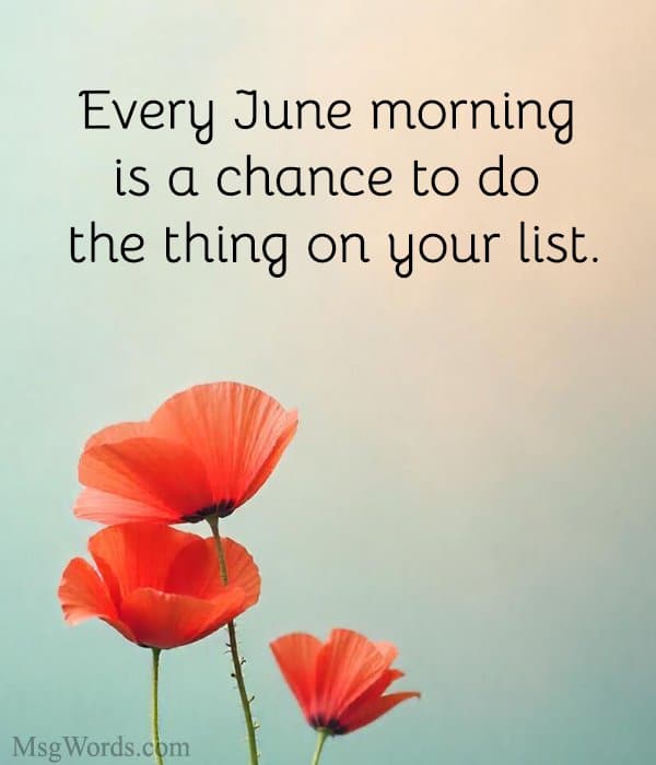 Every June morning is a chance to do the thing on your list.