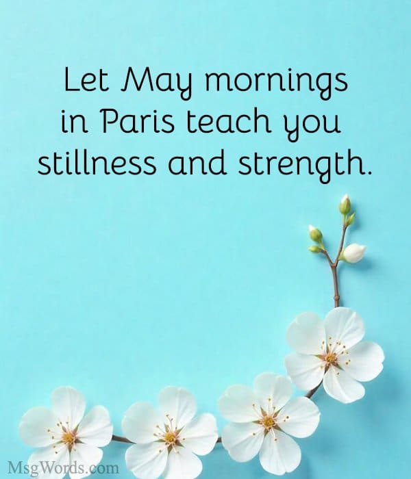 Let May mornings in Paris teach you stillness and strength.