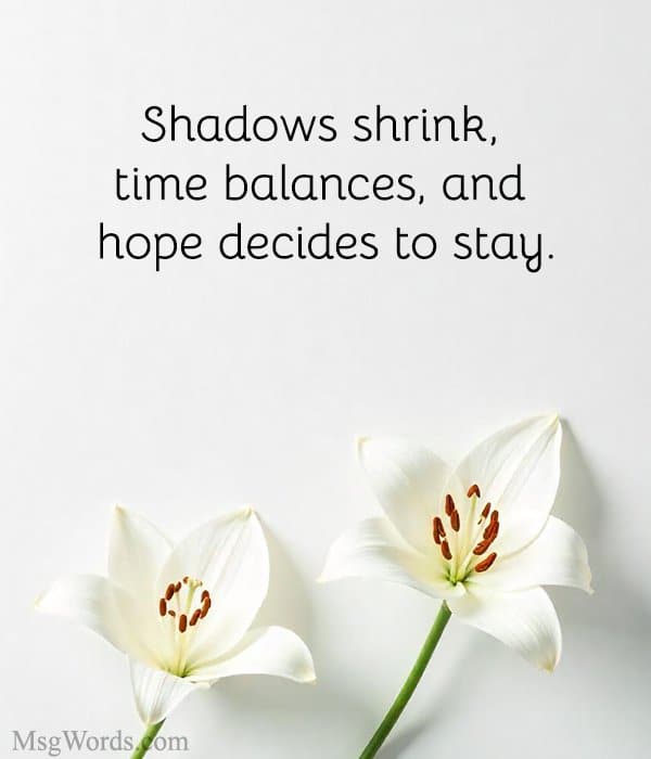 Shadows shrink, time balances, and hope decides to stay.
