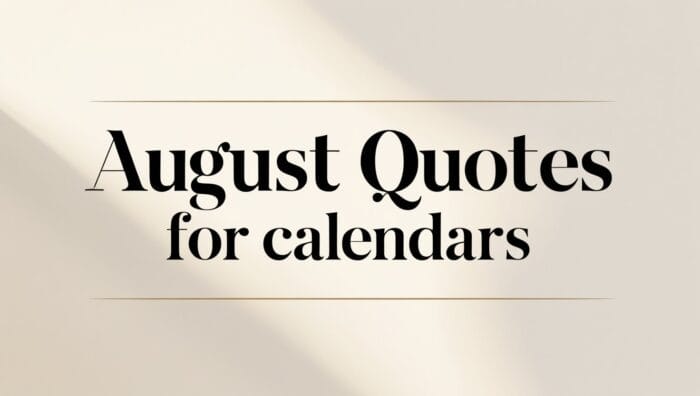 Best August Quotes for Calendars