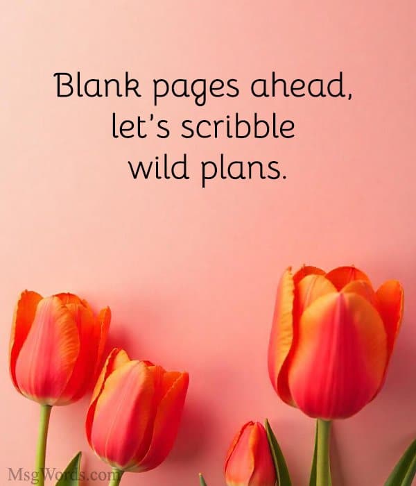 Blank pages ahead, let’s scribble wild plans.
