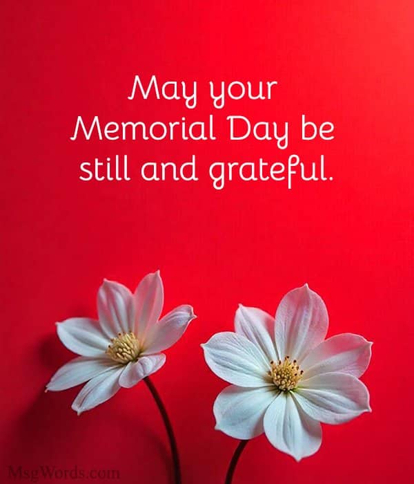 May your Memorial Day be still and grateful.