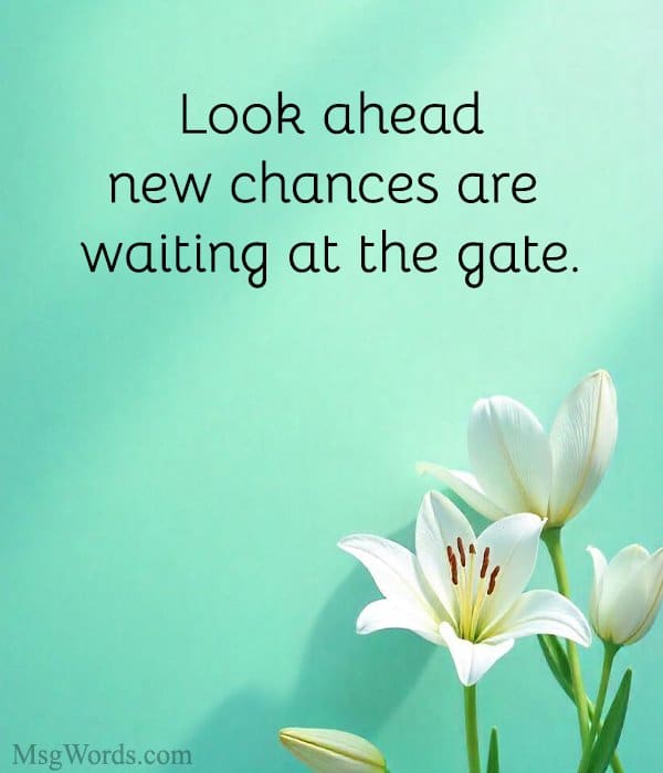 Look ahead; new chances are waiting at the gate.