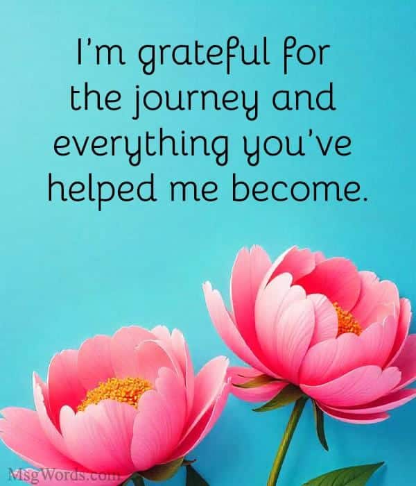 I’m grateful for the journey and everything you’ve helped me become.