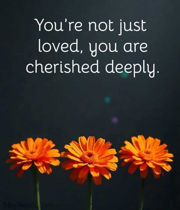 You’re not just loved; you are cherished deeply.